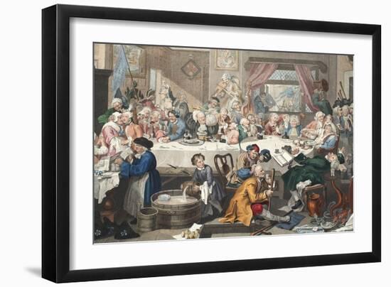 An Election Entertainment, Illustration from 'Hogarth Restored: the Whole Works of the Celebrated…-William Hogarth-Framed Giclee Print