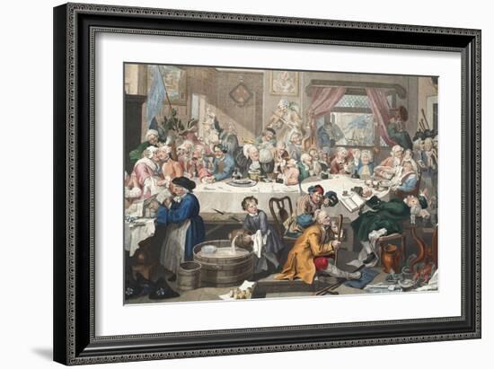 An Election Entertainment, Illustration from 'Hogarth Restored: the Whole Works of the Celebrated…-William Hogarth-Framed Giclee Print