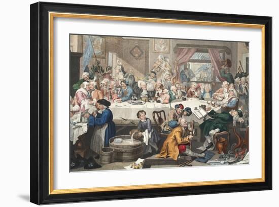 An Election Entertainment, Illustration from 'Hogarth Restored: the Whole Works of the Celebrated…-William Hogarth-Framed Giclee Print