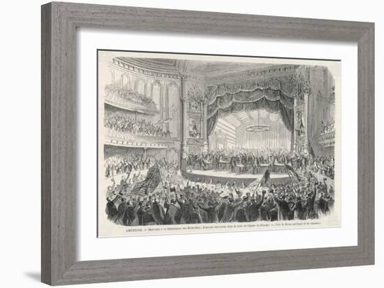 An Election Meeting in Chicago Opera House: in the Outcome General Grant Will be Elected-null-Framed Art Print