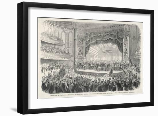 An Election Meeting in Chicago Opera House: in the Outcome General Grant Will be Elected-null-Framed Art Print