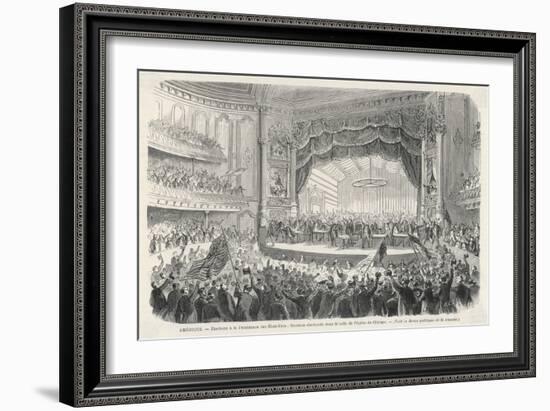 An Election Meeting in Chicago Opera House: in the Outcome General Grant Will be Elected-null-Framed Art Print