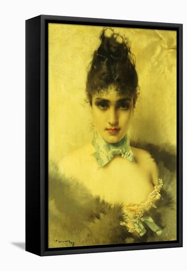 An Elegant Beauty, 1887-Vittorio Corcos-Framed Premier Image Canvas