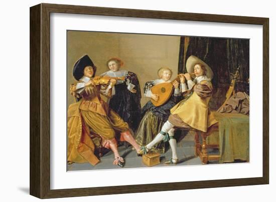 An Elegant Company Playing Music in an Interior-Dirck Hals-Framed Giclee Print