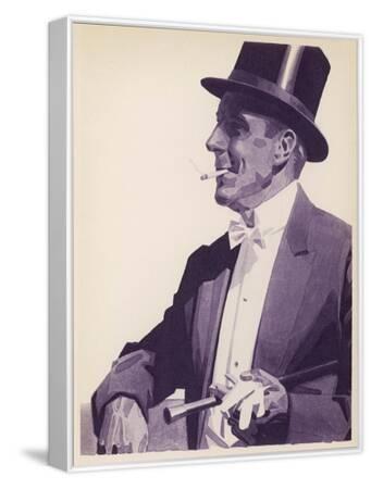 top hat cigarettes An Elegant Gentleman in Top Hat Smoking a Cigarette Premium Giclee Print