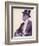 An Elegant Gentleman in Top Hat Smoking a Cigarette-null-Framed Art Print