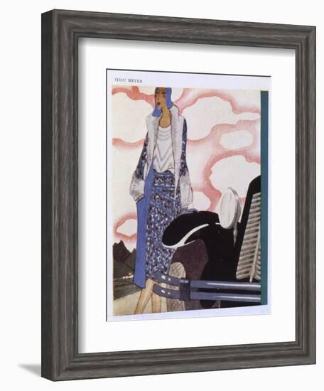 An Elegant Lady and Her Car-null-Framed Art Print