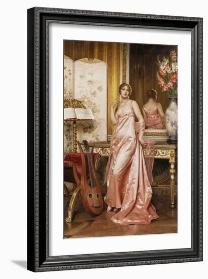 An Elegant Lady in an Interior-Joseph Frederic Soulacroix-Framed Giclee Print