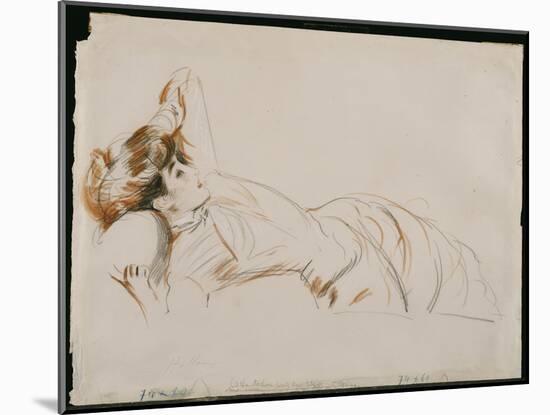 An Elegant Lady Reclining-Paul Cesar Helleu-Mounted Giclee Print