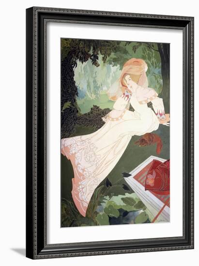 An Elegant Lady with a Dog-Georges de Feure-Framed Giclee Print