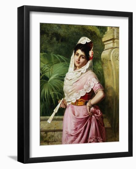 An Elegant Spanish Beauty-John Burgess-Framed Giclee Print