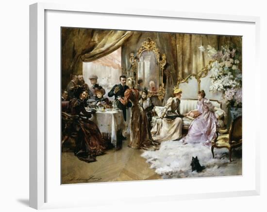 An Elegant Tea Party in the Artist's Studio-Madeleine Jeanne Lemaire-Framed Giclee Print