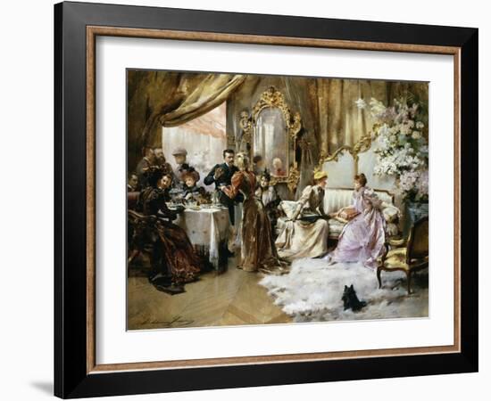 An Elegant Tea Party in the Artist's Studio-Madeleine Jeanne Lemaire-Framed Giclee Print