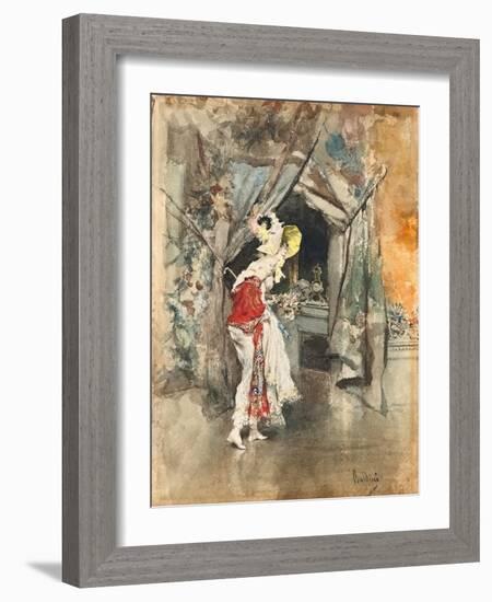 An Elegant Woman in an Interior, C. 1873-Giovanni Boldini-Framed Giclee Print