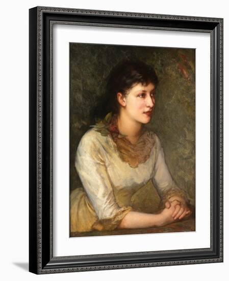 An Elegant Young Woman (Oil on Canvas)-James Sant-Framed Giclee Print