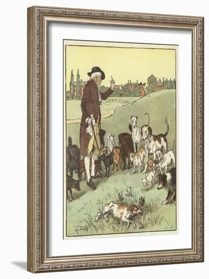 An Elegy on the Death of A Mad Dog (Colour Litho)-Randolph Caldecott-Framed Giclee Print