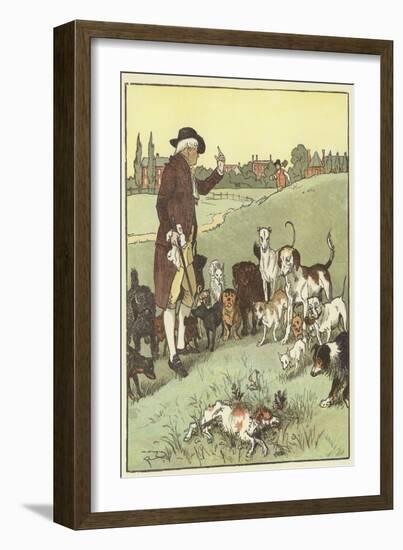 An Elegy on the Death of A Mad Dog (Colour Litho)-Randolph Caldecott-Framed Giclee Print