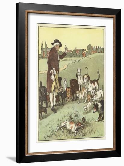 An Elegy on the Death of A Mad Dog (Colour Litho)-Randolph Caldecott-Framed Giclee Print