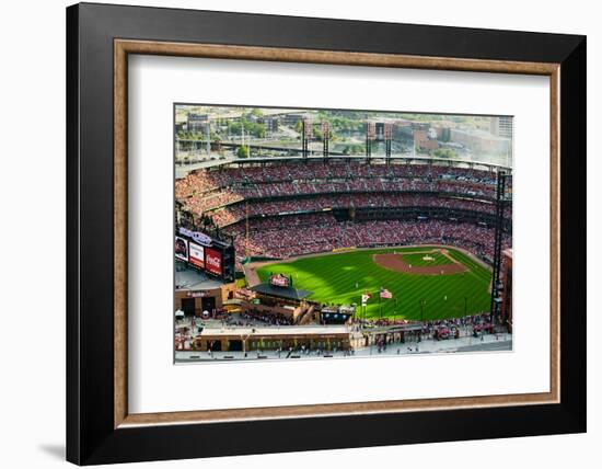 An elevated view of the third Busch Stadium, St. Louis, Missouri, where the Pittsburgh Pirates b...-null-Framed Photographic Print