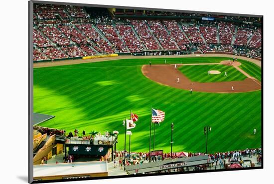 An elevated view of the third Busch Stadium, St. Louis, Missouri, where the Pittsburgh Pirates b...-null-Mounted Photographic Print