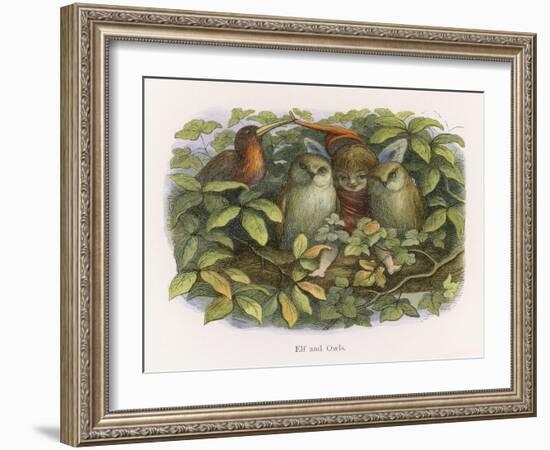 An Elf Fraternises with the Owls-Richard Doyle-Framed Art Print