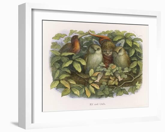 An Elf Fraternises with the Owls-Richard Doyle-Framed Art Print