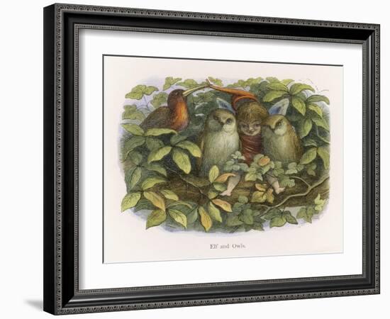 An Elf Fraternises with the Owls-Richard Doyle-Framed Art Print