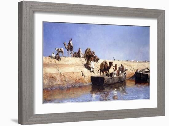 An Embarkment of Camels on the Beach at Sale, Maroc, 1880-Edwin Lord Weeks-Framed Giclee Print