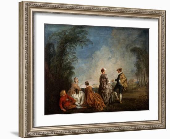 An Embarrassing Proposal, 1715-1716-Jean-Antoine Watteau-Framed Giclee Print