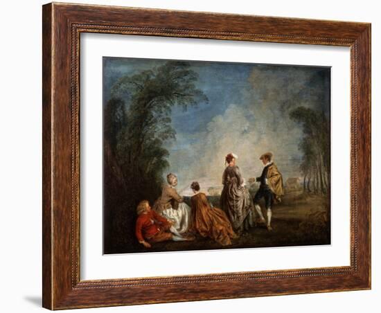 An Embarrassing Proposal, 1715-1716-Jean-Antoine Watteau-Framed Giclee Print