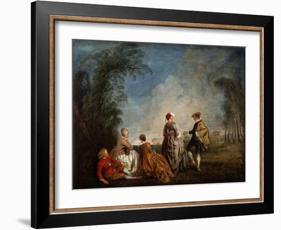 An Embarrassing Proposal, 1715-1716-Jean-Antoine Watteau-Framed Giclee Print