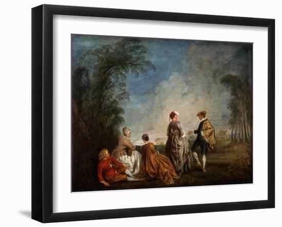 An Embarrassing Proposal, 1715-1716-Jean-Antoine Watteau-Framed Giclee Print