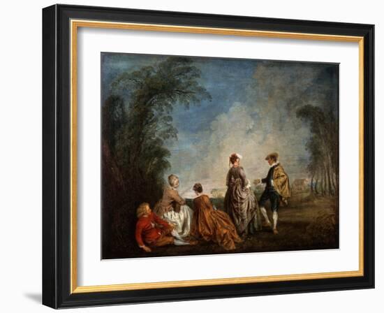 An Embarrassing Proposal, 1715-1716-Jean-Antoine Watteau-Framed Giclee Print