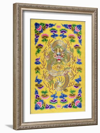 An Embroidered Chinese Dragon, from the Front Cover of a Franco-Chinese Diplomatic Treaty-null-Framed Giclee Print
