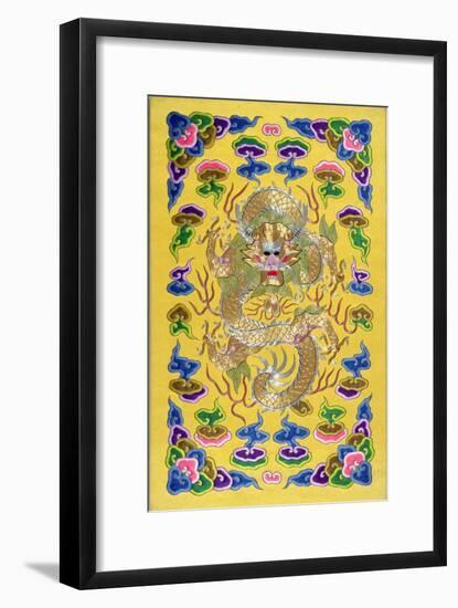 An Embroidered Chinese Dragon, from the Front Cover of a Franco-Chinese Diplomatic Treaty-null-Framed Giclee Print