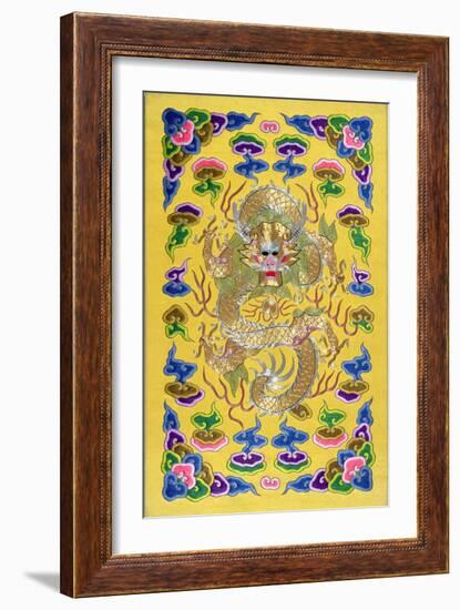 An Embroidered Chinese Dragon, from the Front Cover of a Franco-Chinese Diplomatic Treaty-null-Framed Giclee Print