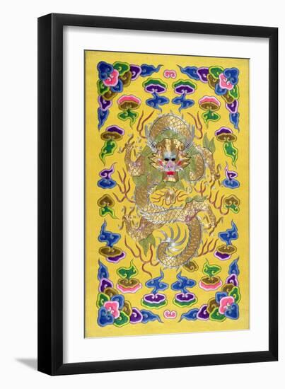 An Embroidered Chinese Dragon, from the Front Cover of a Franco-Chinese Diplomatic Treaty-null-Framed Giclee Print