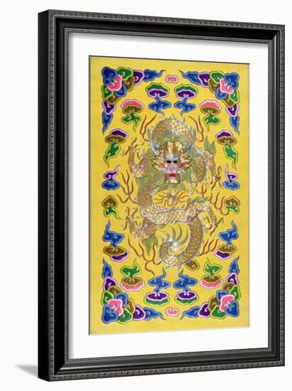 An Embroidered Chinese Dragon, from the Front Cover of a Franco-Chinese Diplomatic Treaty-null-Framed Giclee Print