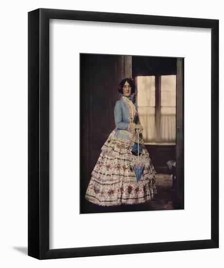 'An embroidered coat, with a lovely silk gauze skirt. In fashion between 1850 and 1860', c1913-Unknown-Framed Photographic Print