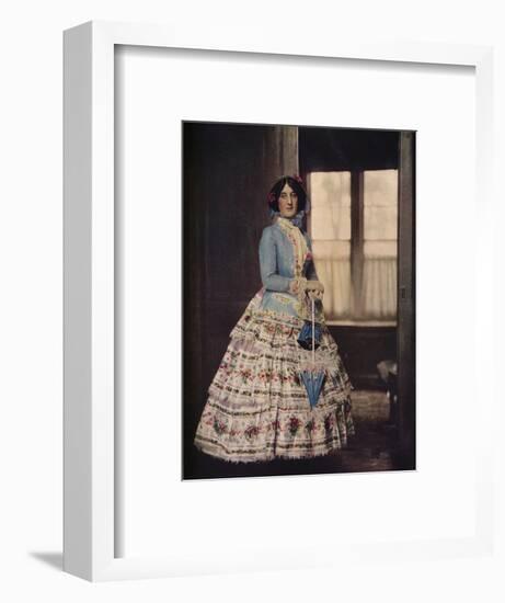 'An embroidered coat, with a lovely silk gauze skirt. In fashion between 1850 and 1860', c1913-Unknown-Framed Photographic Print