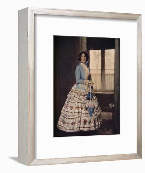 'An embroidered coat, with a lovely silk gauze skirt. In fashion between 1850 and 1860', c1913-Unknown-Framed Photographic Print