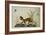 An Embroidered Panel of a Tiger Chasing Small Birds Among Bamboo, in Shades of Green & Brown Silks-null-Framed Giclee Print