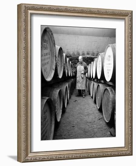 An Employee of the Knockando Whisky Distillery in Scotland, January 1972-null-Framed Photographic Print