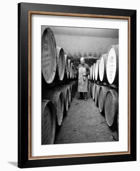 An Employee of the Knockando Whisky Distillery in Scotland, January 1972-null-Framed Photographic Print