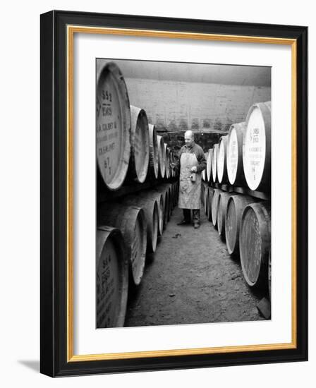 An Employee of the Knockando Whisky Distillery in Scotland, January 1972-null-Framed Photographic Print