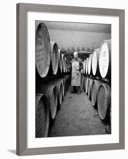 An Employee of the Knockando Whisky Distillery in Scotland, January 1972-null-Framed Photographic Print