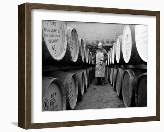 An Employee of the Knockando Whisky Distillery in Scotland, January 1972-null-Framed Photographic Print