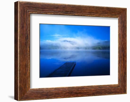 An Empty Dock on a Calm Misty Lake-John Alves-Framed Photographic Print