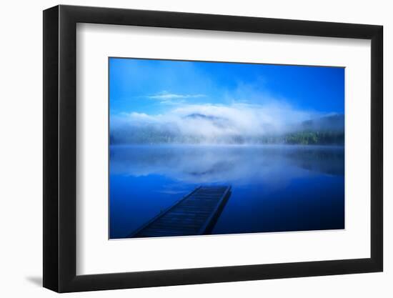 An Empty Dock on a Calm Misty Lake-John Alves-Framed Photographic Print