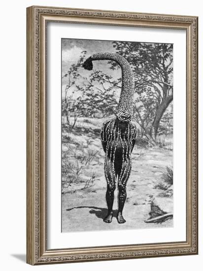 An Emu Man Performing the Sacred Totem of His Group, Australia, 1922-Spencer and Gillen-Framed Giclee Print